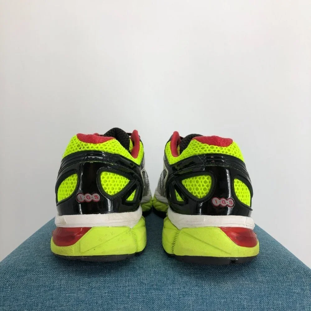 Asics Mens Neon Green & White Gel Kayano 21 Lightning/Flash Yellow Sneakers 11.5 - Picture 4 of 16